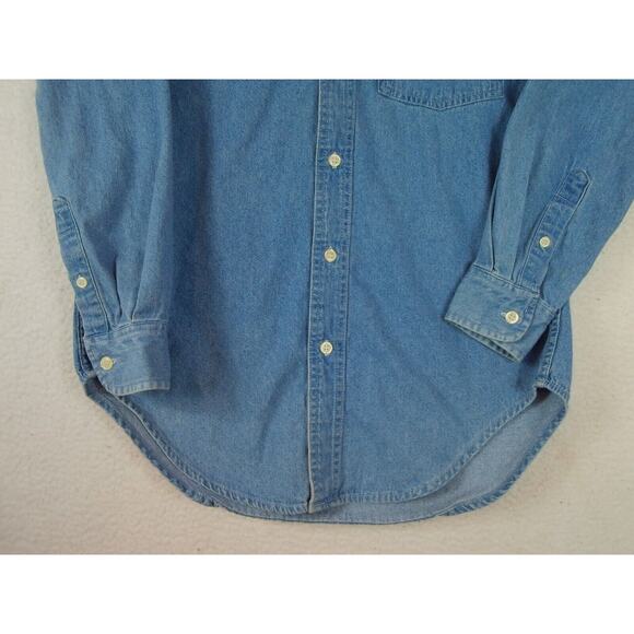 VINTAGE PLANET HOLLYWOOD‎ BUTTON UP DENIM SHIRT 1991 MENS SIZE SMALL BLUE - Picture 9 of 10